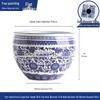 Large Blue and White Porcelain Ceramic Fish Tank for Desktop - Suitable for Goldfish, Turtles, Water Lilies, and Lotus