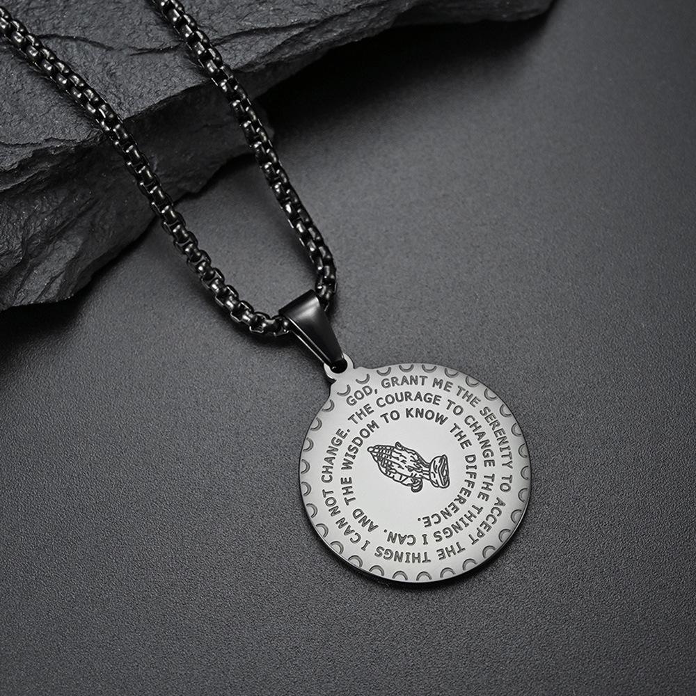 European Retro Hip Hop Titanium Pendant Necklace