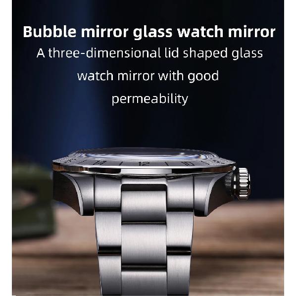 ADDIESDIVE Hot Sale GMT Quartz Watch Stainless Steel Bubble Mirror Glass BGW9 Super Luminous Men's Watches AD2035 NEW Waterproof