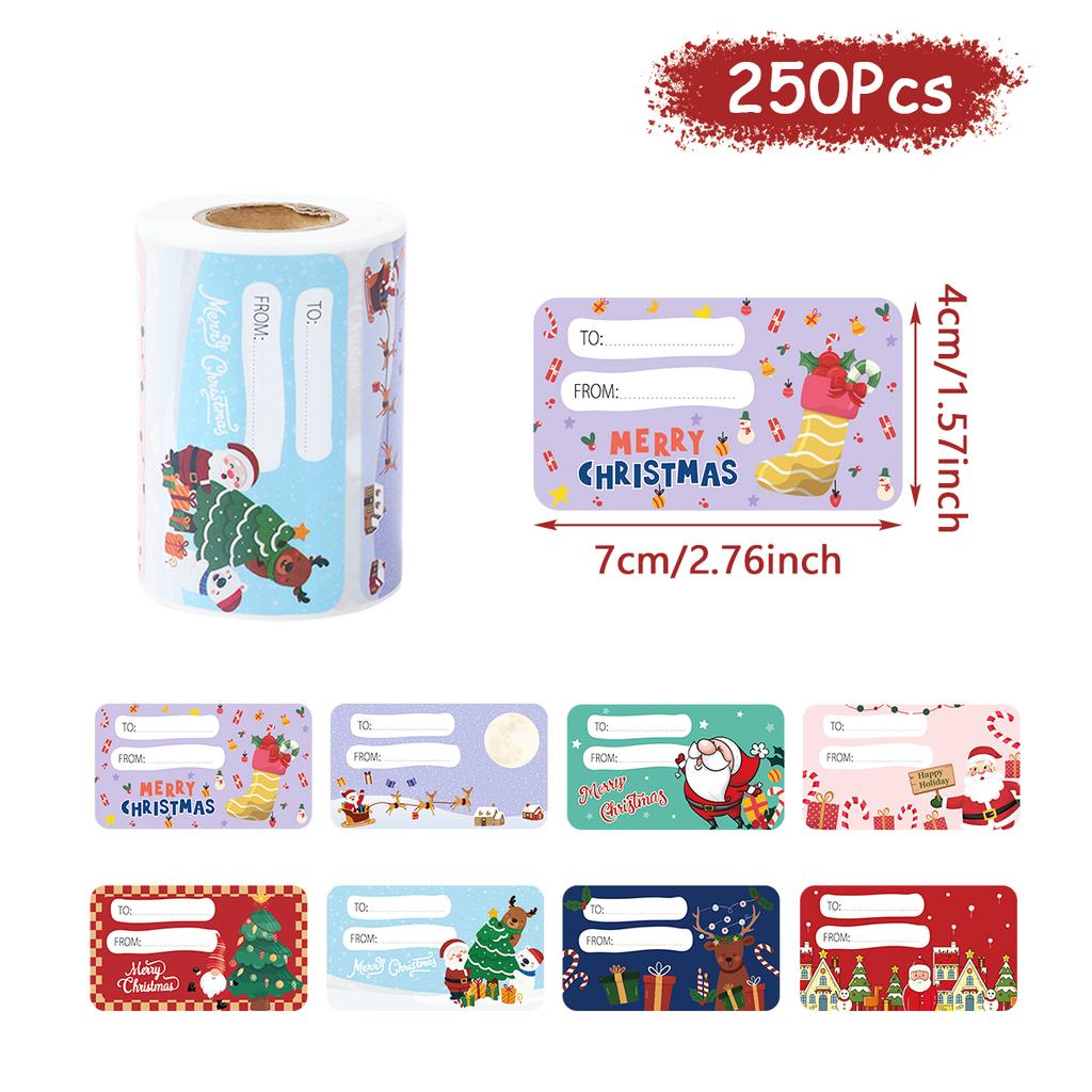 Christmas Gift Name Stickers Merry Christmas Decorations for Home 2025 Xmas Gifts Lables Ornament Navidad Natal New Year 2026