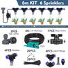 21-6m 1/4" Garden Misting Cooling System 0.6mm Nozzle Fine Atomizer Sprayer Slip Lock Outdoor Irrigation Watering Humidification