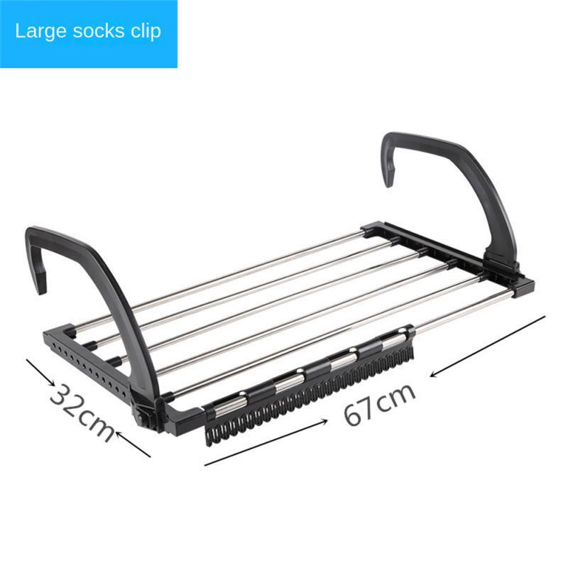 Stainless Steel Balcony Drying Shoe Rack Folding Window Diaper Drying Rack Laundry Clothes Dryer Portable Towel Storage Rack