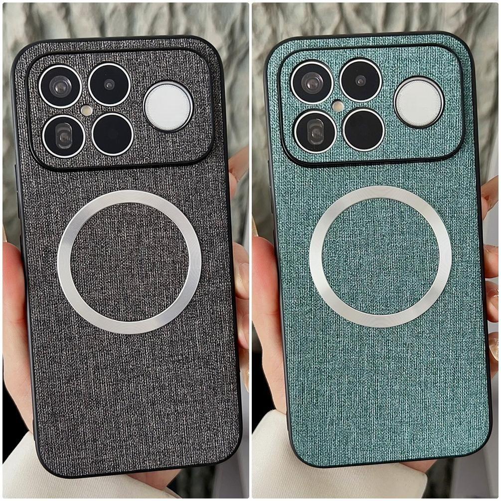 Custodia in Pelle Piana Magnetica in Tessuto di Lusso per Xiaomi Poco F9 Ultra F9 Pro F8 Ultra F8 Pro Cover di Protezione per Telefono con Ricarica Wireless