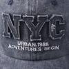 Popular washed baseball cap denim embroidery letter cap with small face curved brim big head circumference sun hat