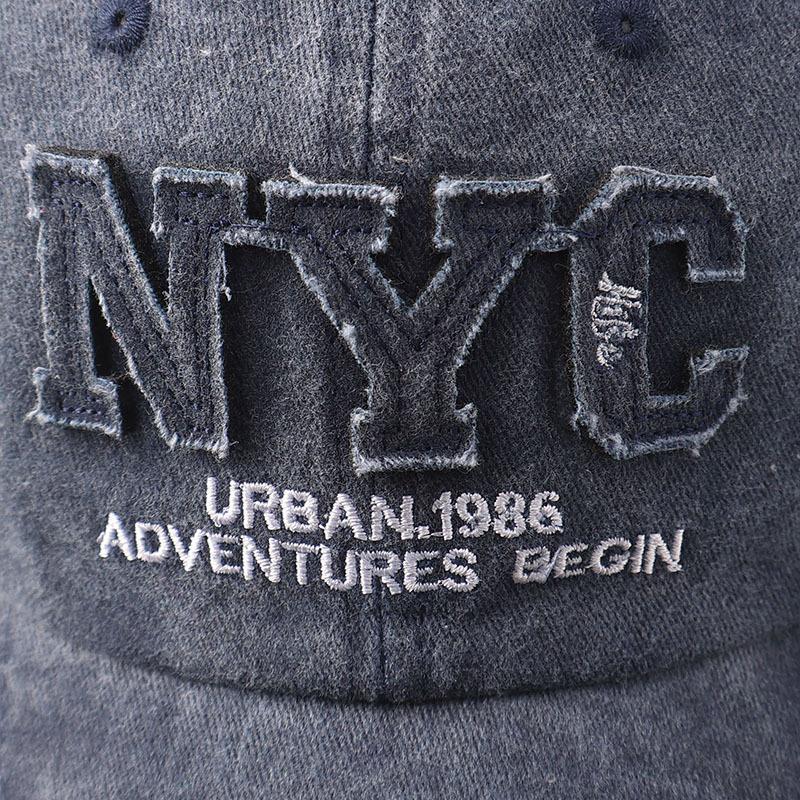 Popular washed baseball cap denim embroidery letter cap with small face curved brim big head circumference sun hat