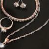 Earrings 5Pcs/Set Vintage Style Rose Golden Jewelry Set And Ring Or As A Gift Elegant Design Bracelet Elegant Romantic Gift Includes Necklace Jewelry