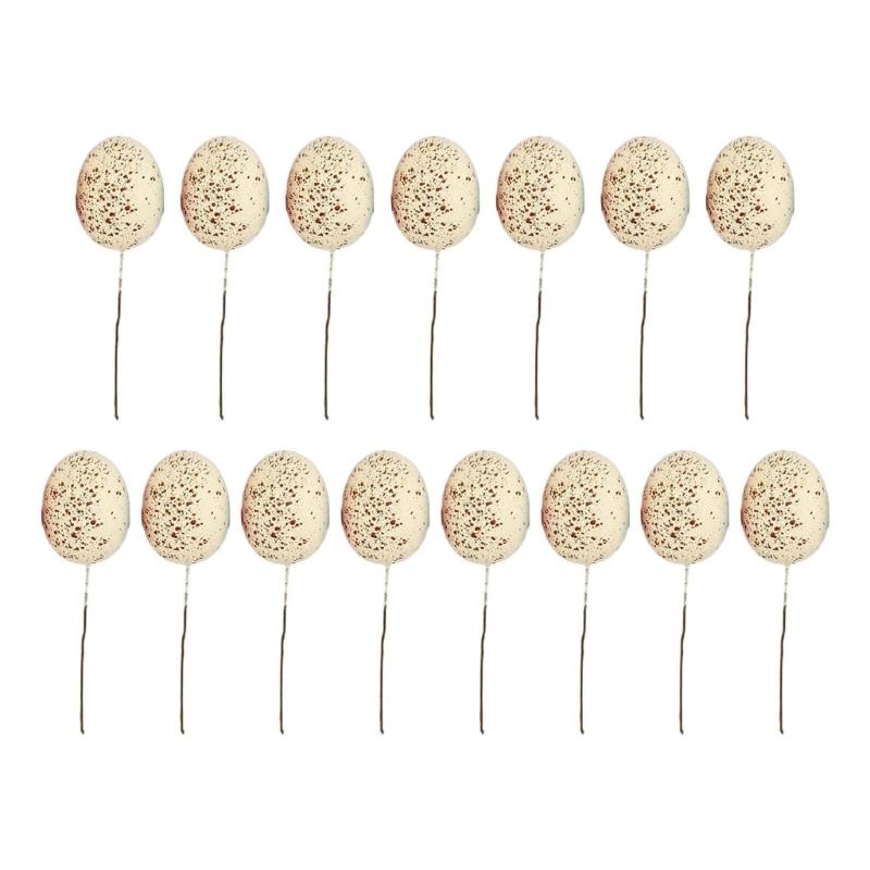 20Pcs Easter Foam Eggs Handmade Art Ornament Decorative Crafts Supplies for Children Adults DIY Photo Props