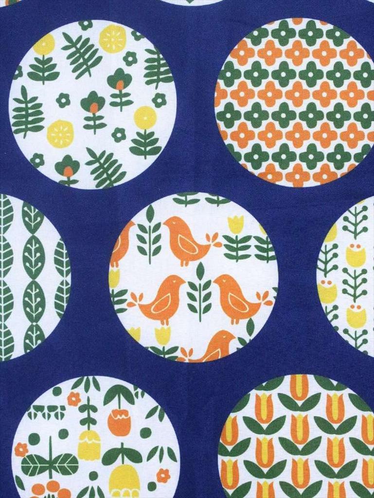 Hanten Padded One Size Fits Circular Dark Blue (Japanese Jacket), All, Ht-24, Pattern, Background.