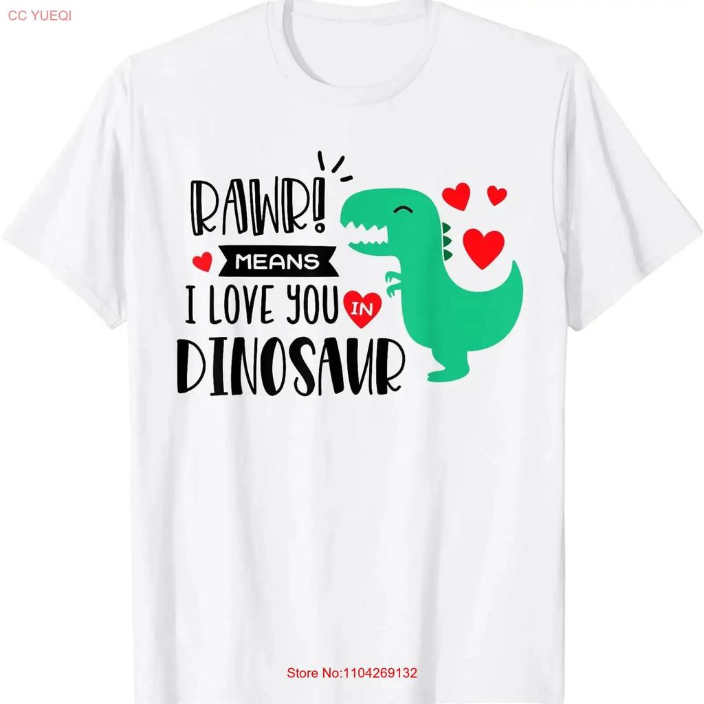 Rawr Means I Love You In Dinosaur Valentines Day T Shirt Vintage Graphic Top For Everyday Wear Slightly Casual Soft