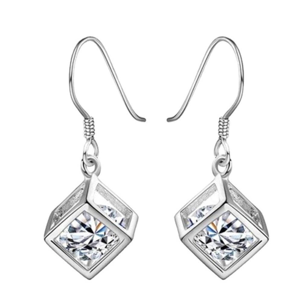 Silver Plated Long Drop Earrings for Women Fringe Dangle Earrings Fashion Jewelry Cubic Zirconia Earrings