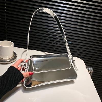 2025 New Niche Underarm Bag Bag Women's Spring High-end Fashion Baguette Bag Casual Commuter Pu Shoulder Bag