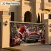 2D Flat Banner, 2D Flat, 1pc Holiday Santa Claus Garage Door Decoration - 2D Flat Printing, Christmas Decoration
