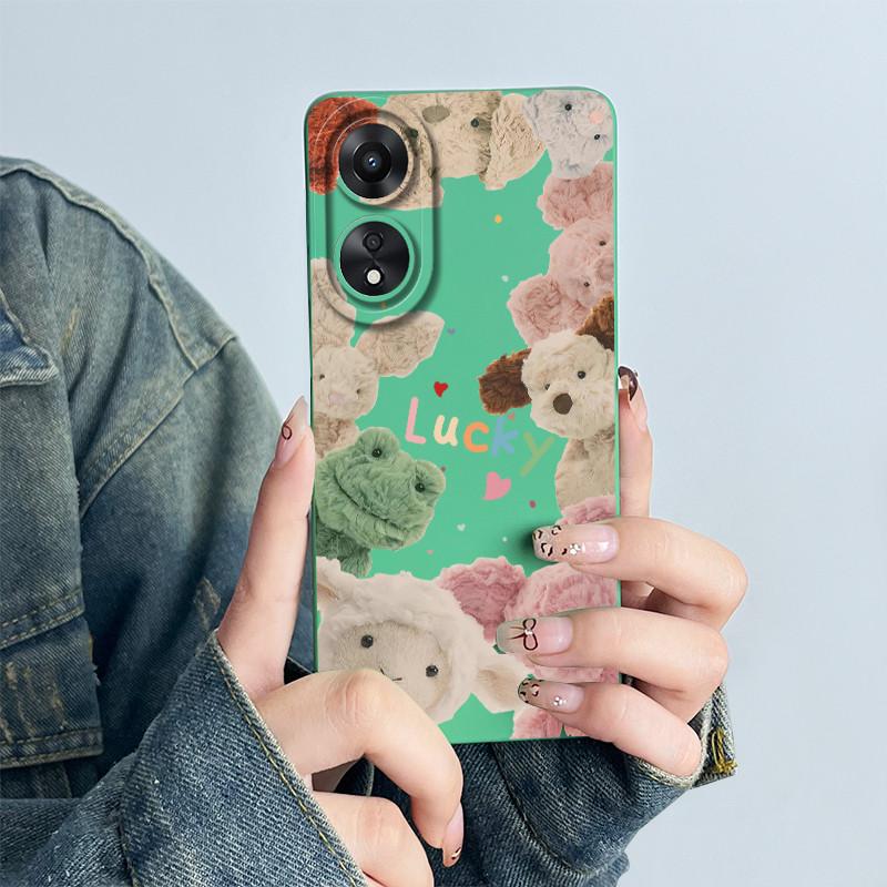 For OPPO A78 4G Phone Case CPH2565 Cover Soft Silicone Cute Panda Flower Boys Girls Painted Shell Funda Protective Casing Coque