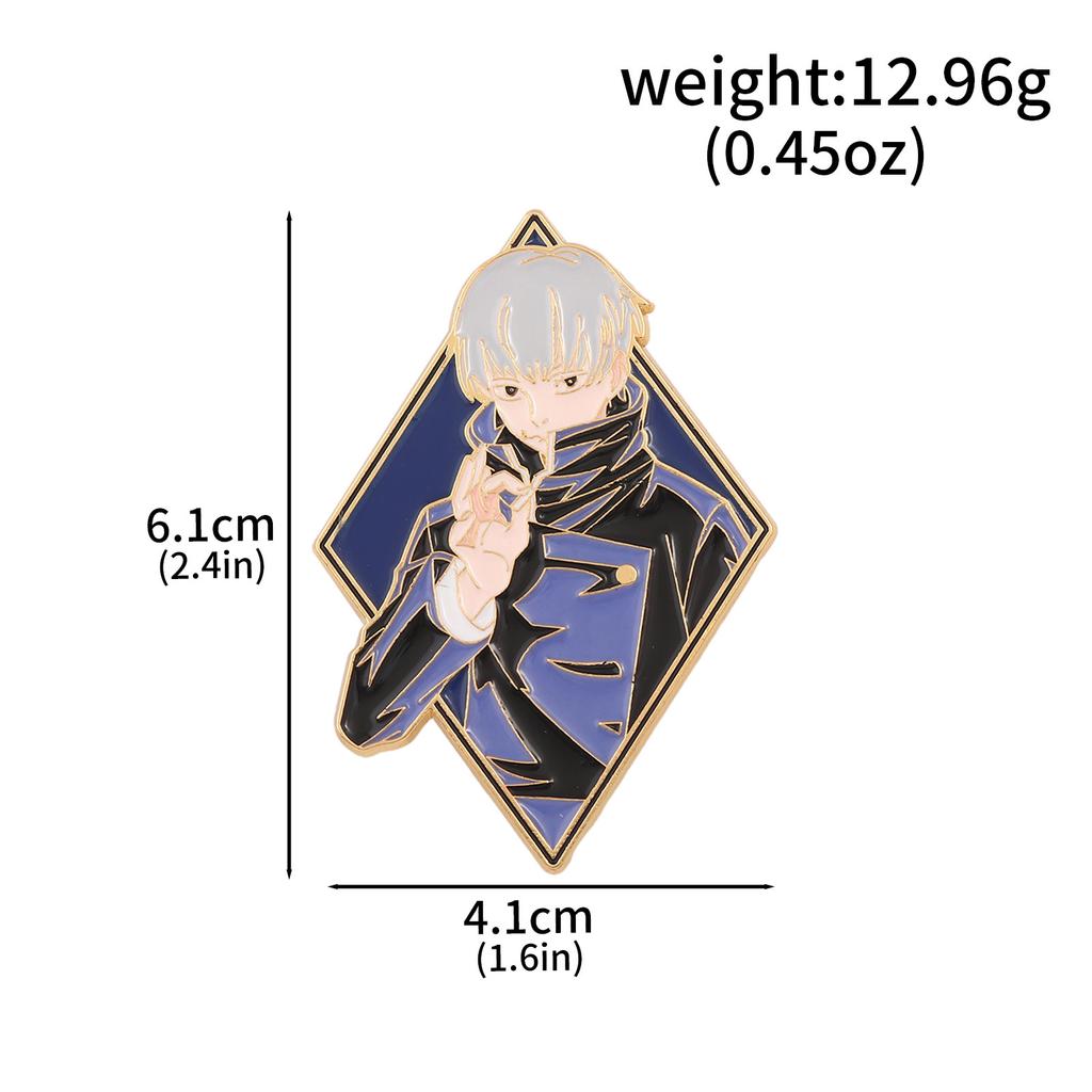 Anime JJK Satoru Gojo Characters Enamel Pins Brooches Student Badge Clothing Cosplay Men Women Backpack Jewelry Gift Accessories