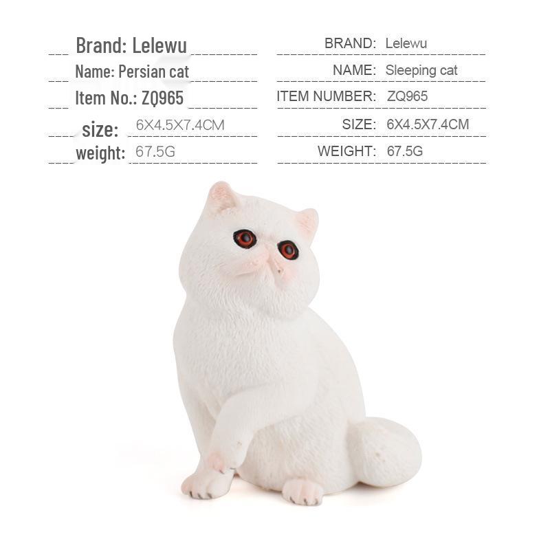 Children's Black and White Kitten Simulation Set - Toy Cat Figurine