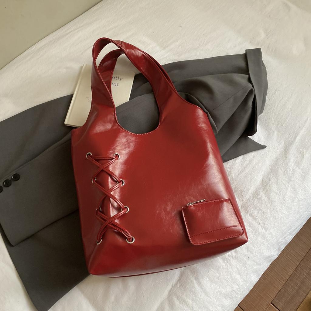 High End Large Capacity Red Bag Women Handbag 2025 New Autumn/Winter Single Shoulder Tote Bag Wedding Purse Designer Bag