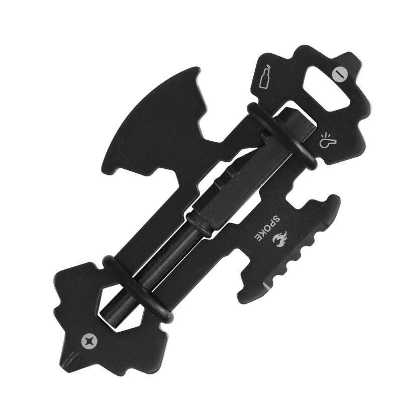Carabiner Keychain Multi Tool Card Stainless Steel Versatile Bottle Opener for Outdoor Sports Survival Camping