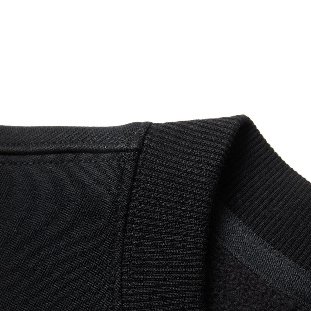 Li Ning Sports Lifestyle Series Anti-Static Anti-Bacterial Fleece Warm Breathable Comfortable Casual Sweatshirt Unisex Sweatshirt Black AWDUC85-5