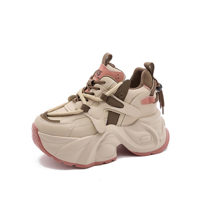 Daddy Shoes Women's 2025 New Spring Breathable and Lightweight Thick-soled Muffin Shoes Versatile Small Inner Height-increasing Women's Shoes
