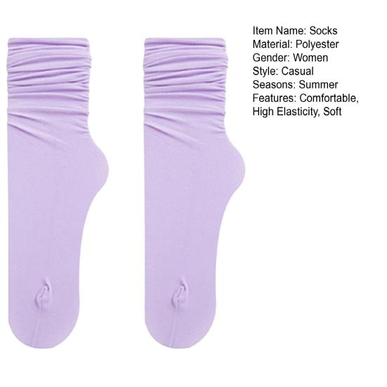 Socks High Elasticity Moisture Wicking Comfortable Pure Color Summer Mid Tube Socks for Adult