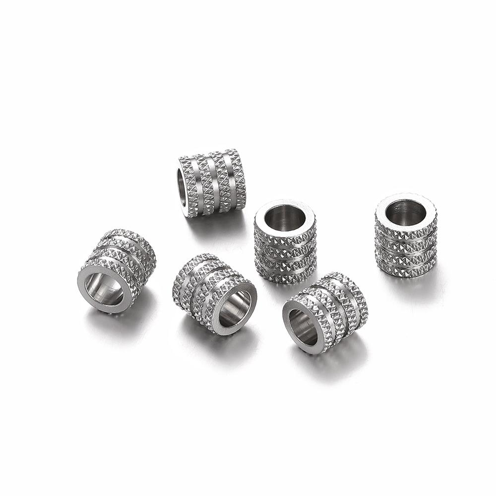 10Pcs Stainless Steel Loose Beads Big Hole Spacer Bead Charm Pendants for DIY Bracelet Necklace Jewelry Making Accessories