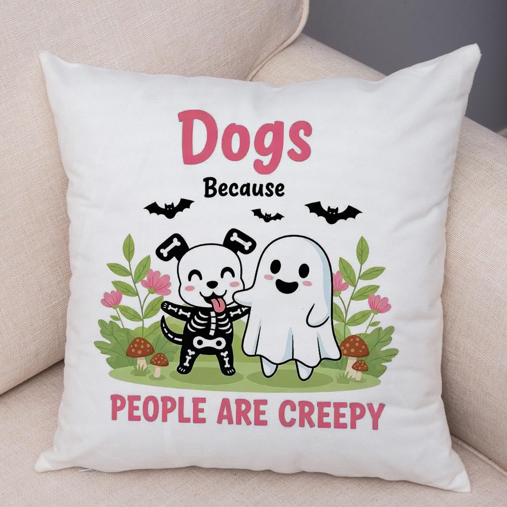 Witch Vibes Pillowcase Double Print Spooky Cats Cushion Cover Soft Plush Magic Potions Pillowe Case for Sofa Home Car