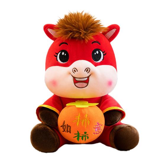 2026 Year of The Horse Stuffed Animal Plush Toy Chinese New Year Zodiac Horse Doll God of Wealth Peace Mascot Doll