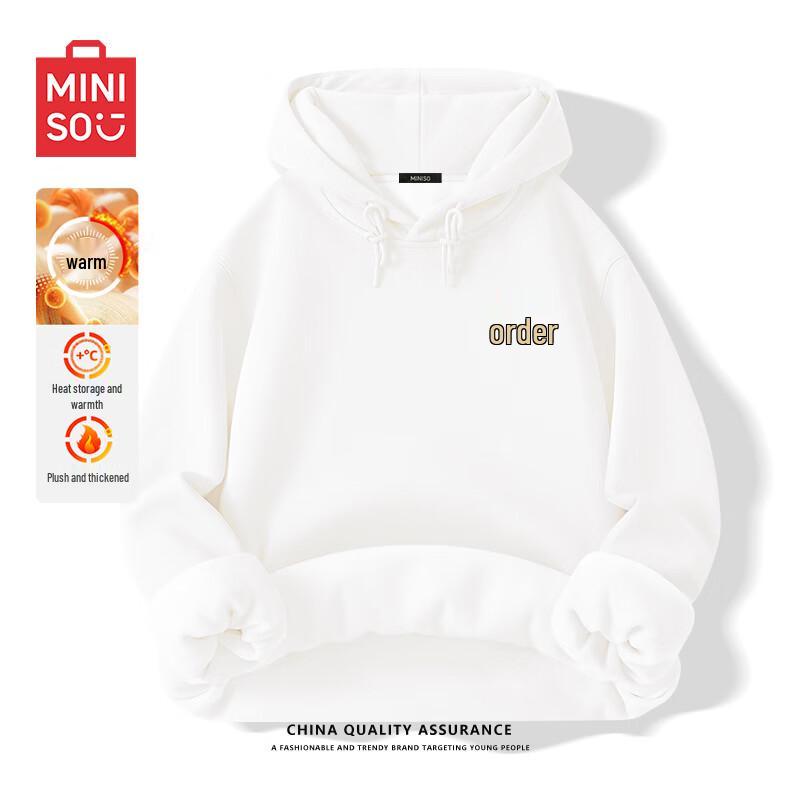 

MINISO Fleece-Lined Ma Year Print Hooded Sweatshirt 3XL