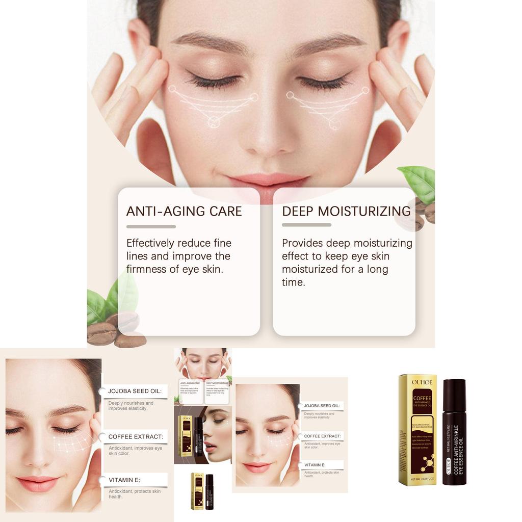 Ouhoe Caffeine Eye Serum Gentle Hydrating Firming Cream For Soft Moisturizing Treatment
