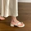 Fashion Shoes Slippers Women Summer Glitter Slides Fashion Square Heel Pantofle Jelly Luxury Block 2025 Crystal Shoes Woman 2025 Slipper