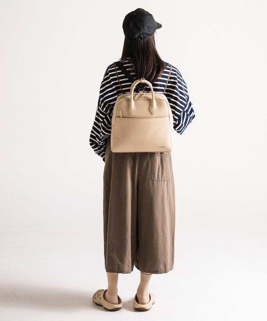 Lemine 2-Way Briefcase Bag (Beige)