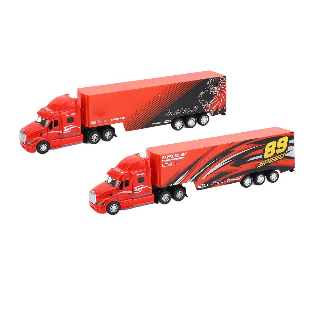 Container Truck Toy with Lights and Sounds Alloy Lifelike Transport Vehicle Model Car for Birthday D