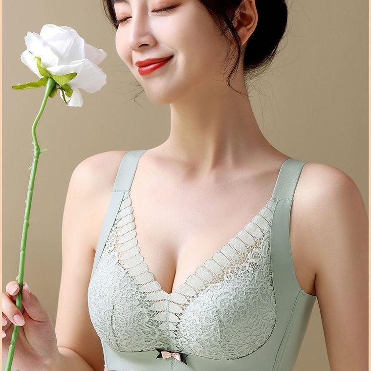 Bezszwowa bielizna, mały biust, specjalny, średniej grubości, marszczona, aby unieść piersi i zapobiec ich zwisaniu. Biustonosz damski bez ramiączek.