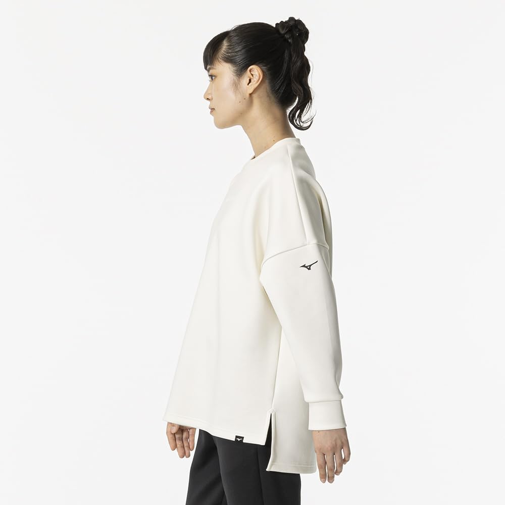 Mizuno Snow White Heather Stretch Crew Neck Training Sweatshirt Women's (32MCA332)