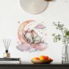 Bear and Moon Wall Stickers, PVC Self-Adhesive Decor for Bedroom Bathroom Living Room Background Wall Decoration