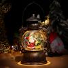 Lewondr Christmas Snow Globe with LED 8 Automatic Christmas Music Christmas Santa and Bronze Lights, Songs, Loop, 6-Hour Timer, Ornament,