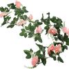 Xiyin Realistische 10-köpfige Rosenranke Künstliche Blumen für Zuhause, Hochzeit oder Außendekoration