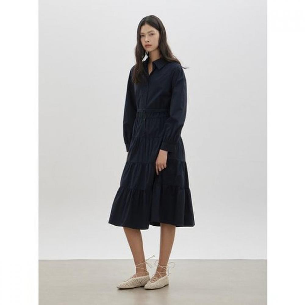 Cc Collect Belted Shirring Shirt Dress  C261mse001 