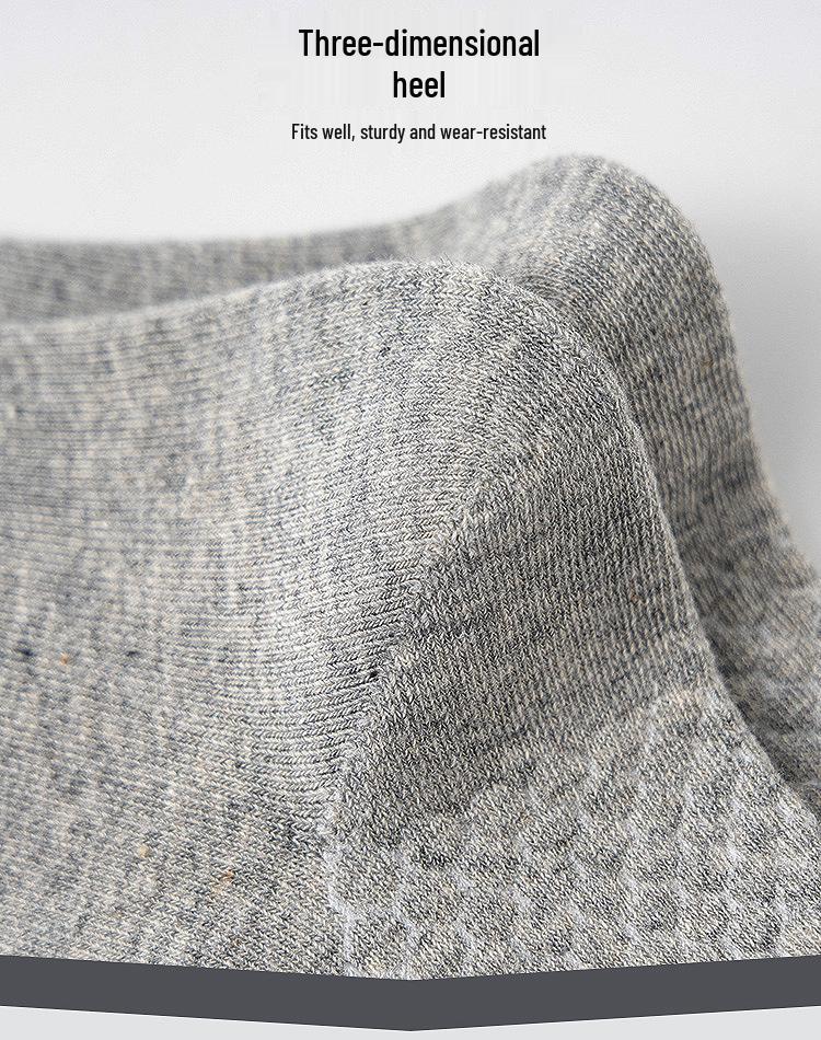 Youyuan Men's Odor-Resistant Cotton Mid-Calf Socks, Antibacterial & Breathable with Mugwort Aromatherapy, Sweat-Absorbing Solid Color.