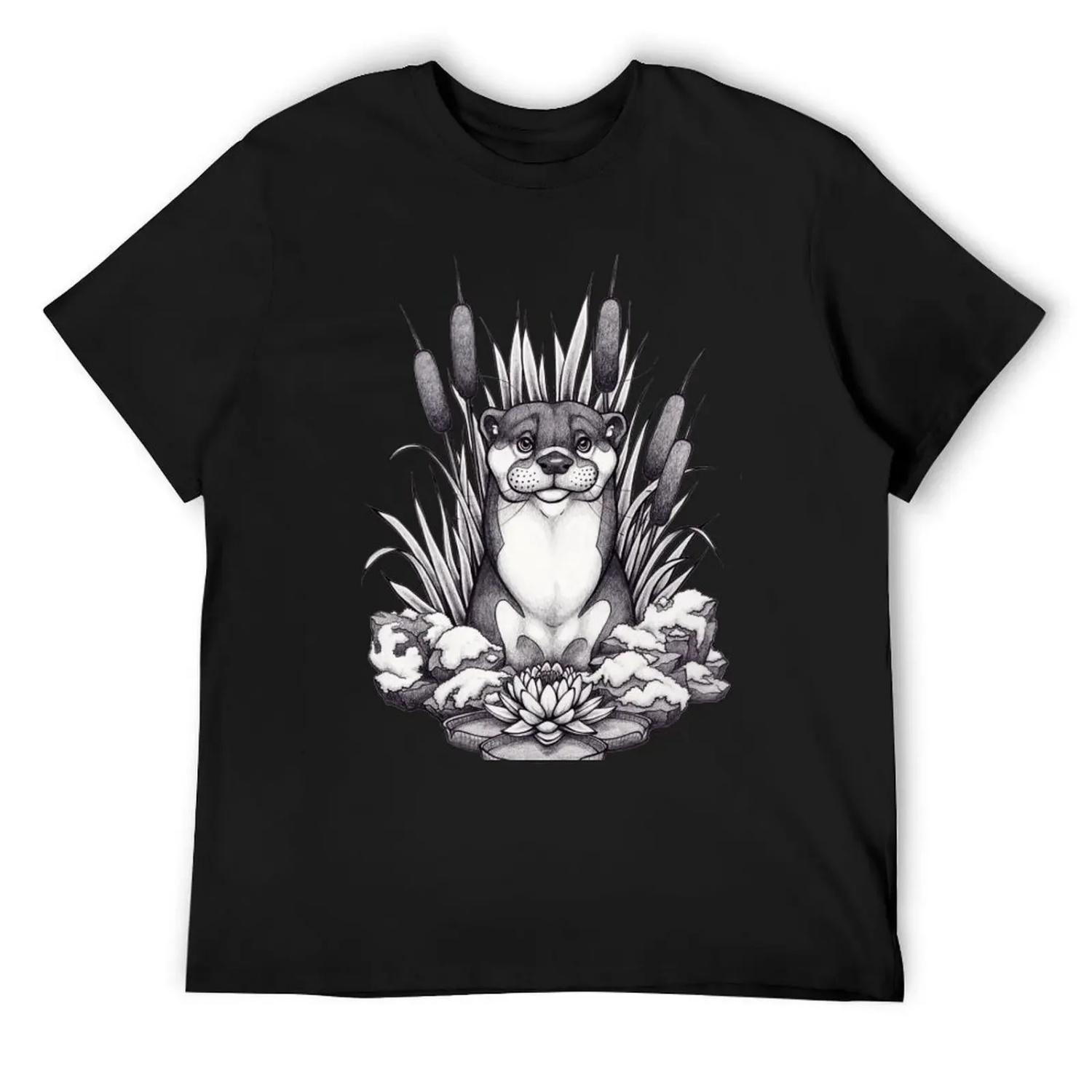 

Otter & Aquatic Plants T-Shirt sweat cute tops Funny t-shirt Anime t-shirt luxury clothes men XXXXXL чёрный