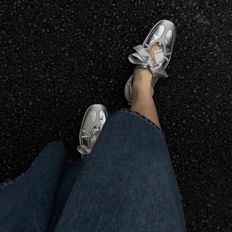 Balerini de modă Pantofi de antrenament germani 2025 Pantofi noi de lux pentru femei Curea fluture Pantofi Mary Jane Adidași de balet
