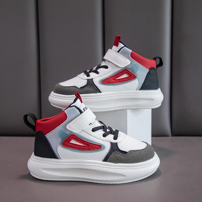 Girls' sports shoes children's fashion high-top board shoes 2025 spring and autumn new boys' running shoes medium and older children's casual shoes