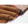 Autumn Winter Imitation Mohair Color Block Plaid Thick Fringe Scarf Shawl