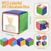 Yilloog 4 Pcs Large Foam Dice with Pockets DIY Education Playing Game Dice Soft Dice Kids Infant Early Education Cube Learning Teaching Stacking