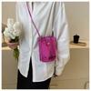 Lackleder Helle Vertikale Handytasche Mode Mädchen Kleine Quadratische Tasche Neue Koreanische Version Von Stein Einzelne Schulter Crossbody Tasche