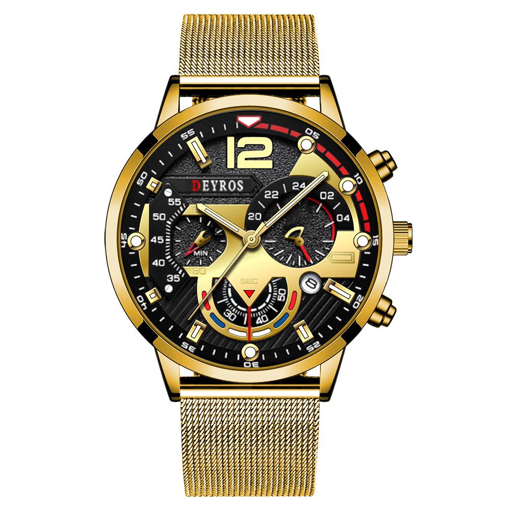 Business Men's Calendar Quartz Wristwatches Fashion Mens Mesh Strap Watch,ideal Choice for Gifts To Men
