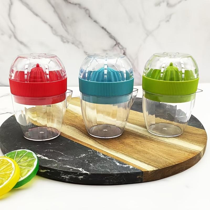 Portable Manual Citrus Juicer with Measurement Markings - Easy Squeeze for Oranges, Lemons & Pomegranates, Lemon Juice Squeezer