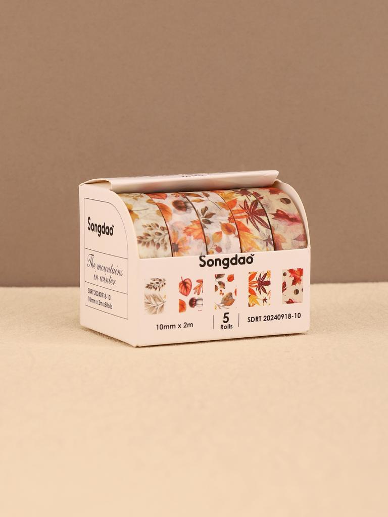 5 Rollen/Box Kawaii Farbige Vintage Washi Tapes Scrapbooking DIY Kreative Masking Tapes Geschenk für Künstler Schreibwaren Washi Tape