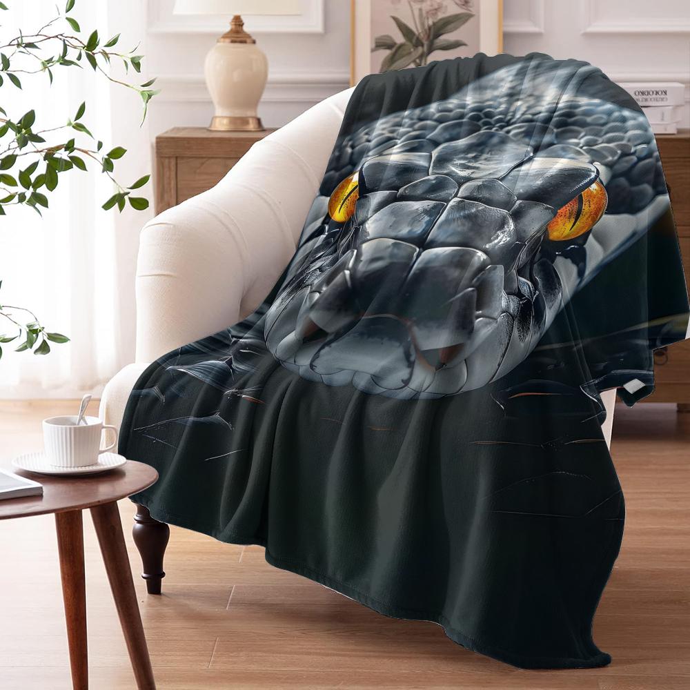 Snake Throw Soft Flannel AC Blanket Lightweight Summer Nap Throw Cozy  Blanket for Sofa Bed Travel Home 100cmx150cm