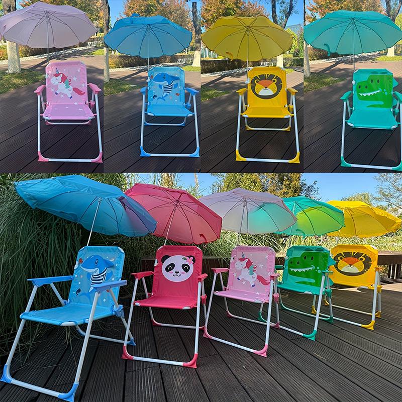 Barn Strand Fällbar Campingstol - Barn Campingstol med Utomhusparaply - Lättviktig och Robust -